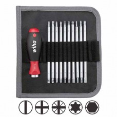 Wiha SYSTEM 6 Reversible Blades Set - Slotted/ Phillips/ Pozidriv/ Torx®/ Hex/ Ball End Hex - 11 pcs - 03591